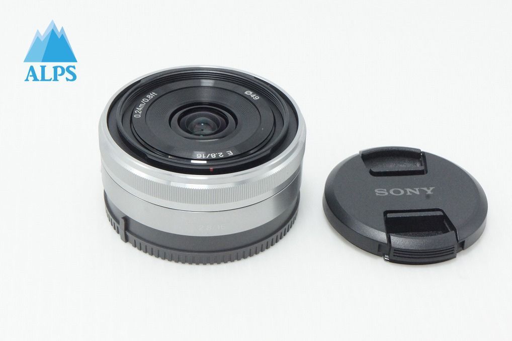 美品 SONY ソニー E 16mm F2.8 SEL16F28 シルバー Eマウント APS-C 単