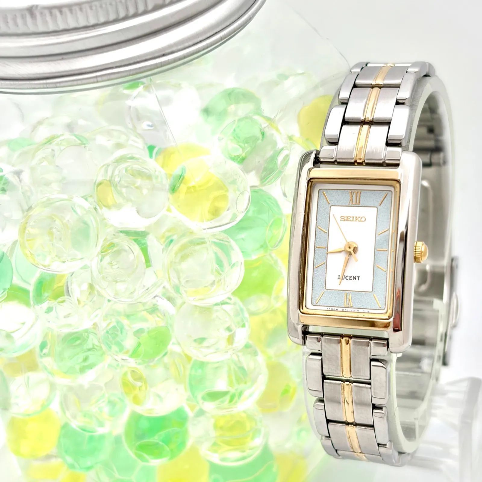【新品電池】SEIKO セイコー LUCENT ルーセント レディース 腕時計 レクタンギュラー 1F21-5C00 030279 純正ベルト