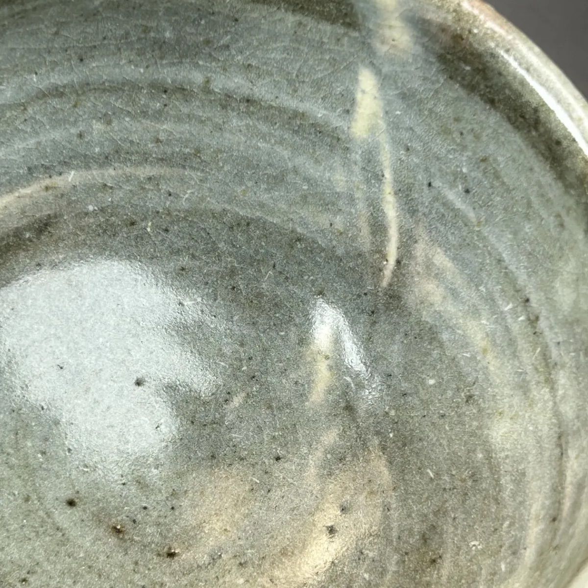 幽玄】益子焼 窪田直文「白釉茶碗」共箱 栞 陶器 釉薬 茶道具 茶碗