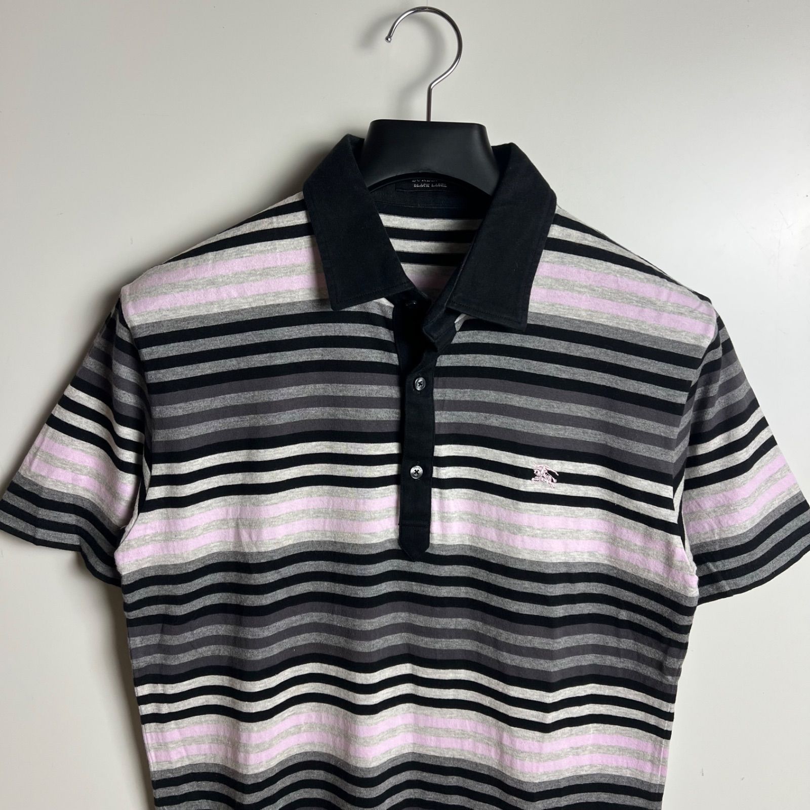 BURBERRY BLACK LABEL 00s y2k archive stripes polo shirts 3 L