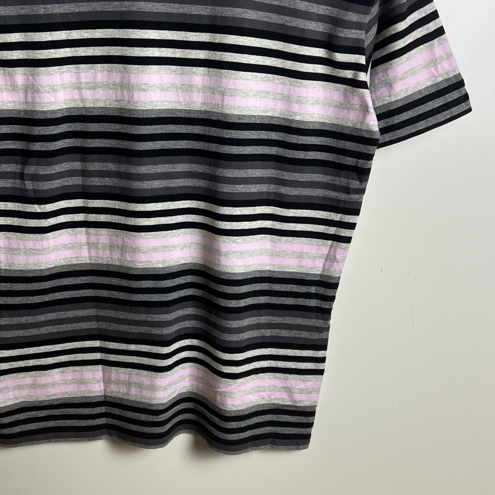 00s BURBERRY archive ボーダーTシャツ 平成グランジ ラメ BURBERRY BLACK LABEL 00s y2k archive stripes polo shirts 3 L