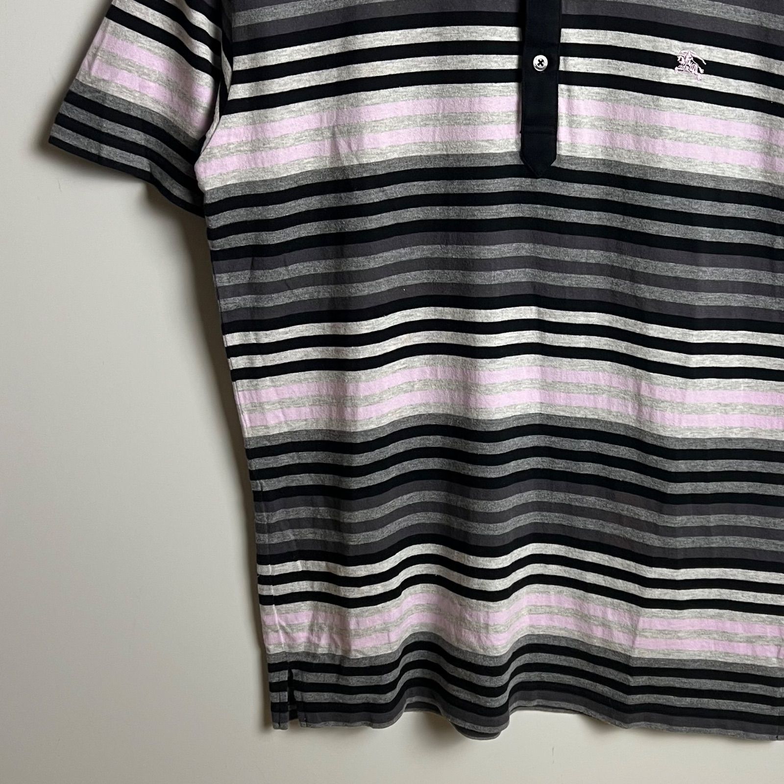 BURBERRY BLACK LABEL 00s y2k archive stripes polo shirts 3 L