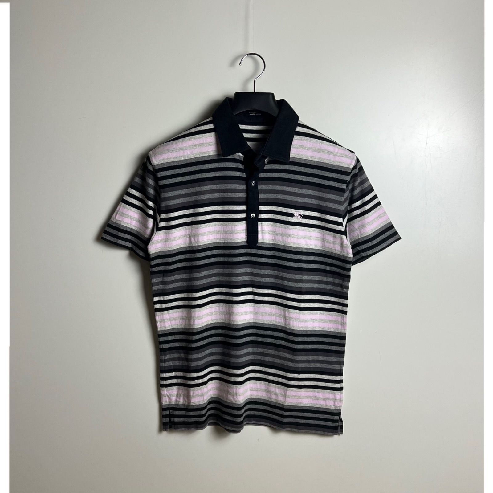BURBERRY BLACK LABEL 00s y2k archive stripes polo shirts 3 L