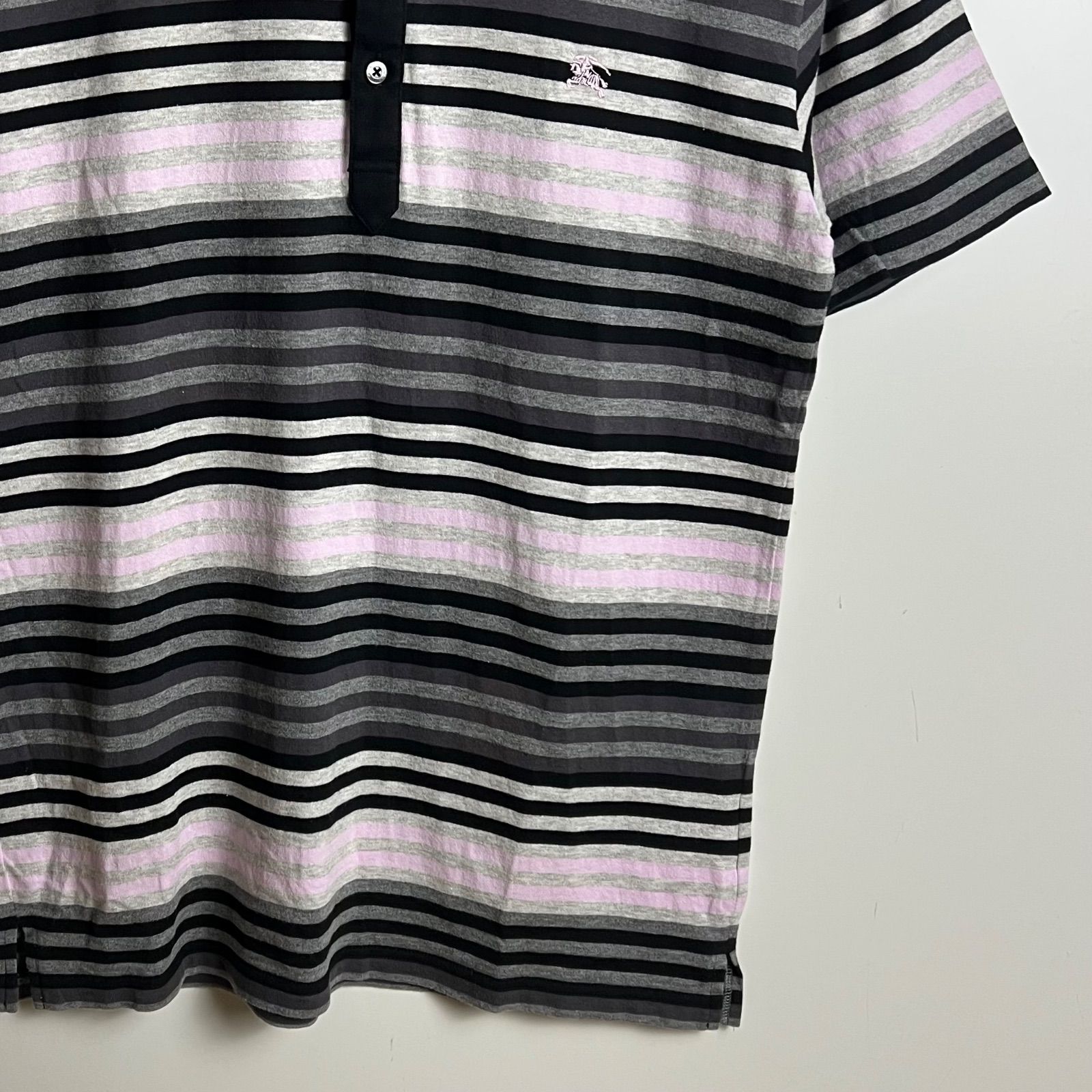 BURBERRY BLACK LABEL 00s y2k archive stripes polo shirts 3 L