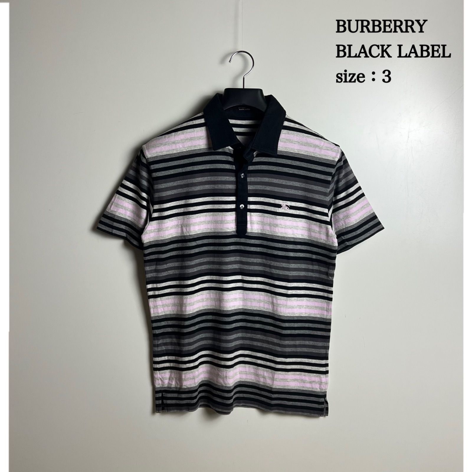 BURBERRY BLACK LABEL 00s y2k archive stripes polo shirts 3 L