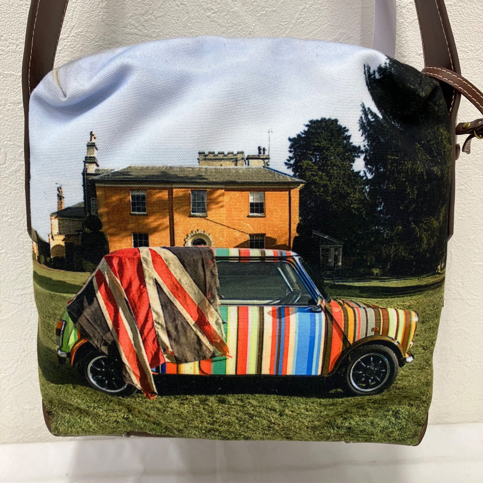 4390 Paul Smith ポールスミス ショルダーバッグ キャンバス レザー 車 