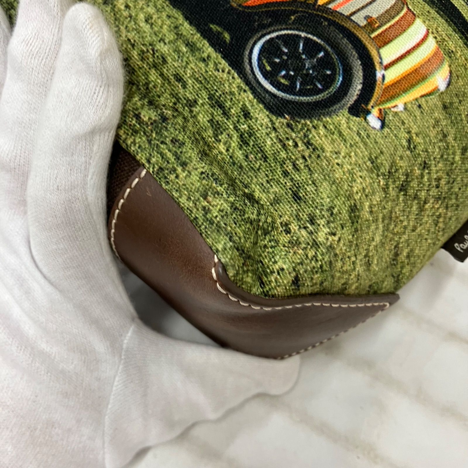 4390 Paul Smith ポールスミス ショルダーバッグ キャンバス レザー 車