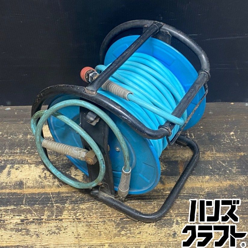 ●【送料無料】【中古品】フジマック 型式不明 エアーホースリール エアホースドラム 20m 【ハンズクラフト久留米上津BP店】