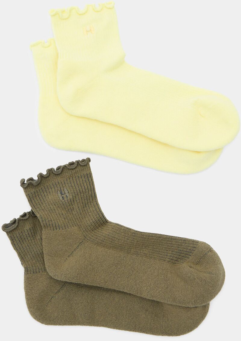 ハーフデイズ メンズ アンダーウェア 靴下 フリル Halfdays Ruffle Crew Socks 2 Pack MartiniLimoncello