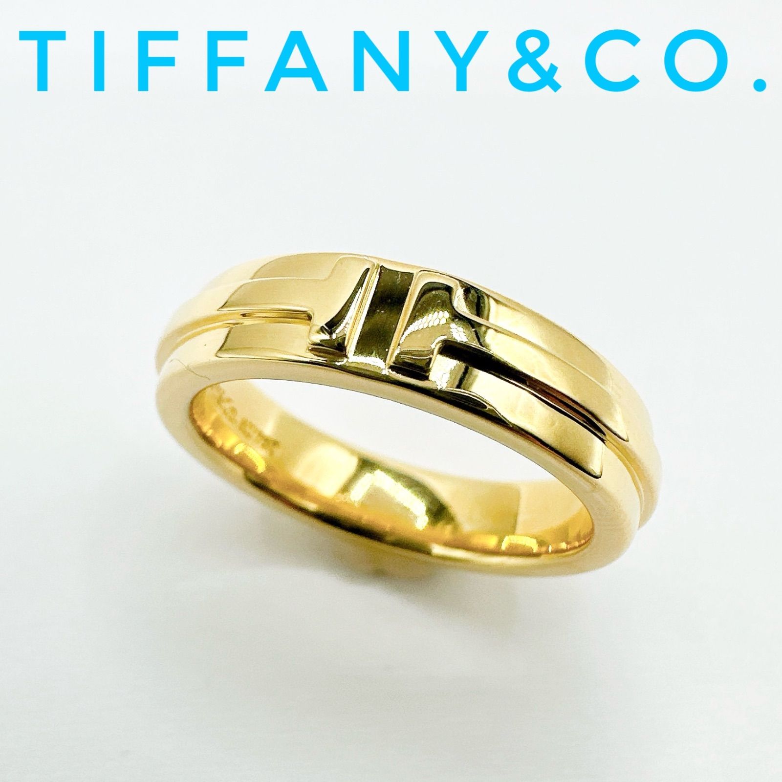 美品?Tiffany＆Co. Tナロー イエローゴールド リング 約11号 Y 141,900円