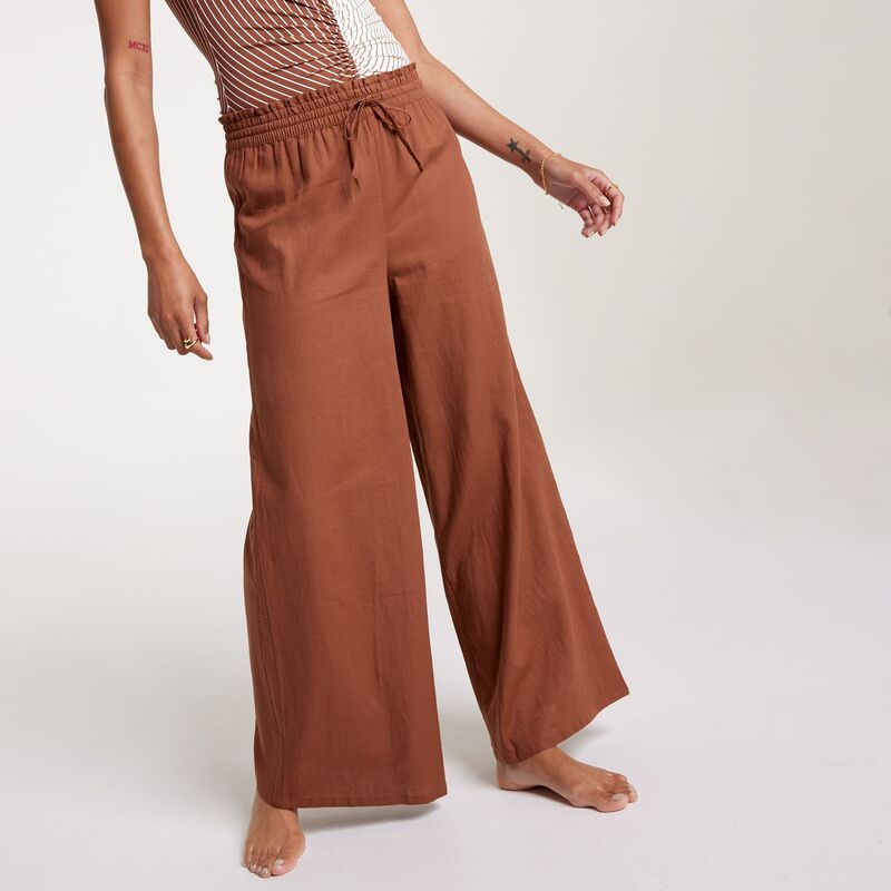 キャリー レディース 水着 トップのみ CALIA Womens High Waisted Cover Up Swim Pant Cinnamon