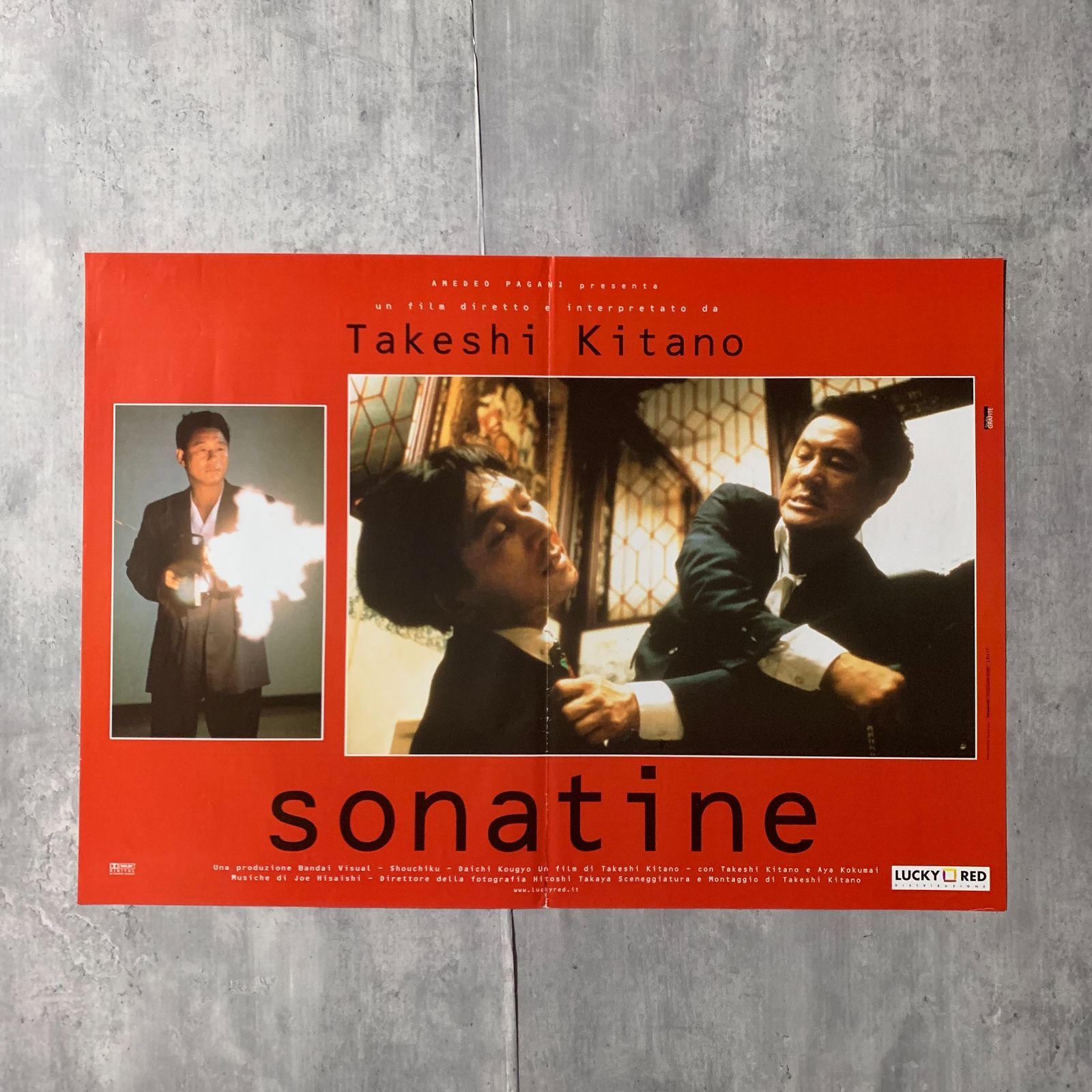 映画｜Sonatine｜ソナチネ｜イタリア版ポスター｜2000｜北野武｜Takeshi Kitano｜Joe Hisaishi｜Lucky Red｜66.8×47.3cm