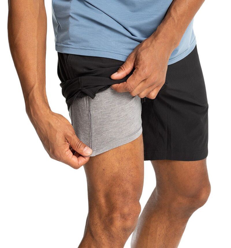 フリー フライ メンズ 水着 ハーフパンツ・ショーツ ショートパンツ Free Fly Mens Lined Active Breeze 7 Shorts Black ブラック