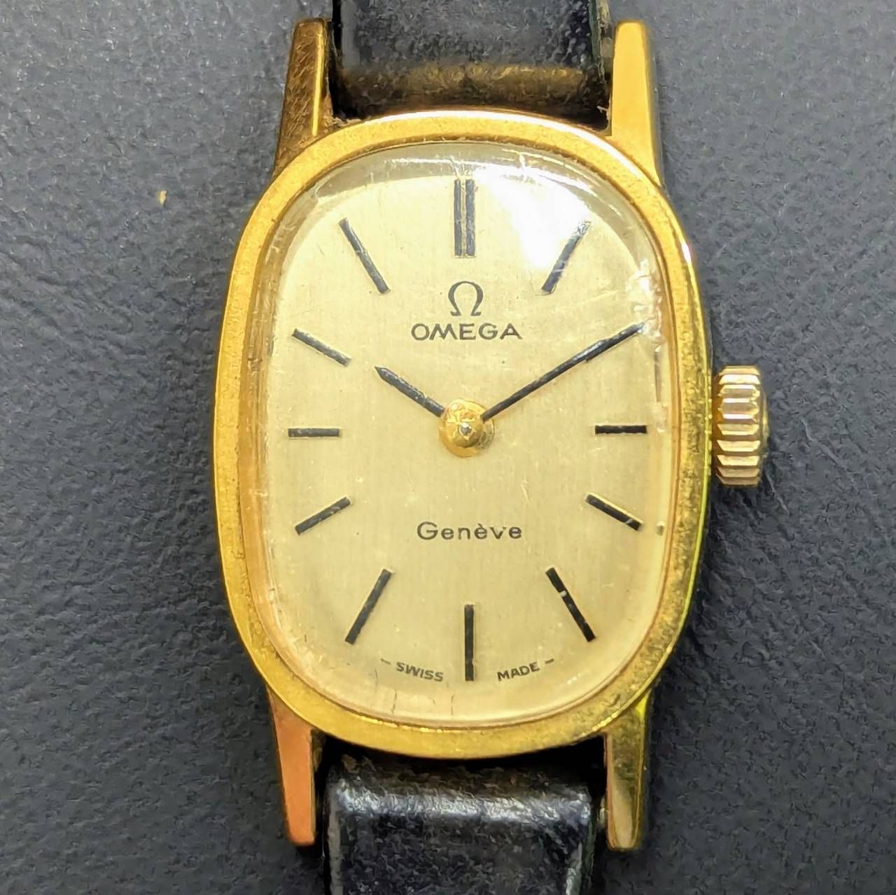 【亘錦】稼働 OMEGA オメガ レディース腕時計 手巻き ヴィンテージウォッチ Geneve ジュネーブ オーバルケース 純正尾錠【8456MO】E04