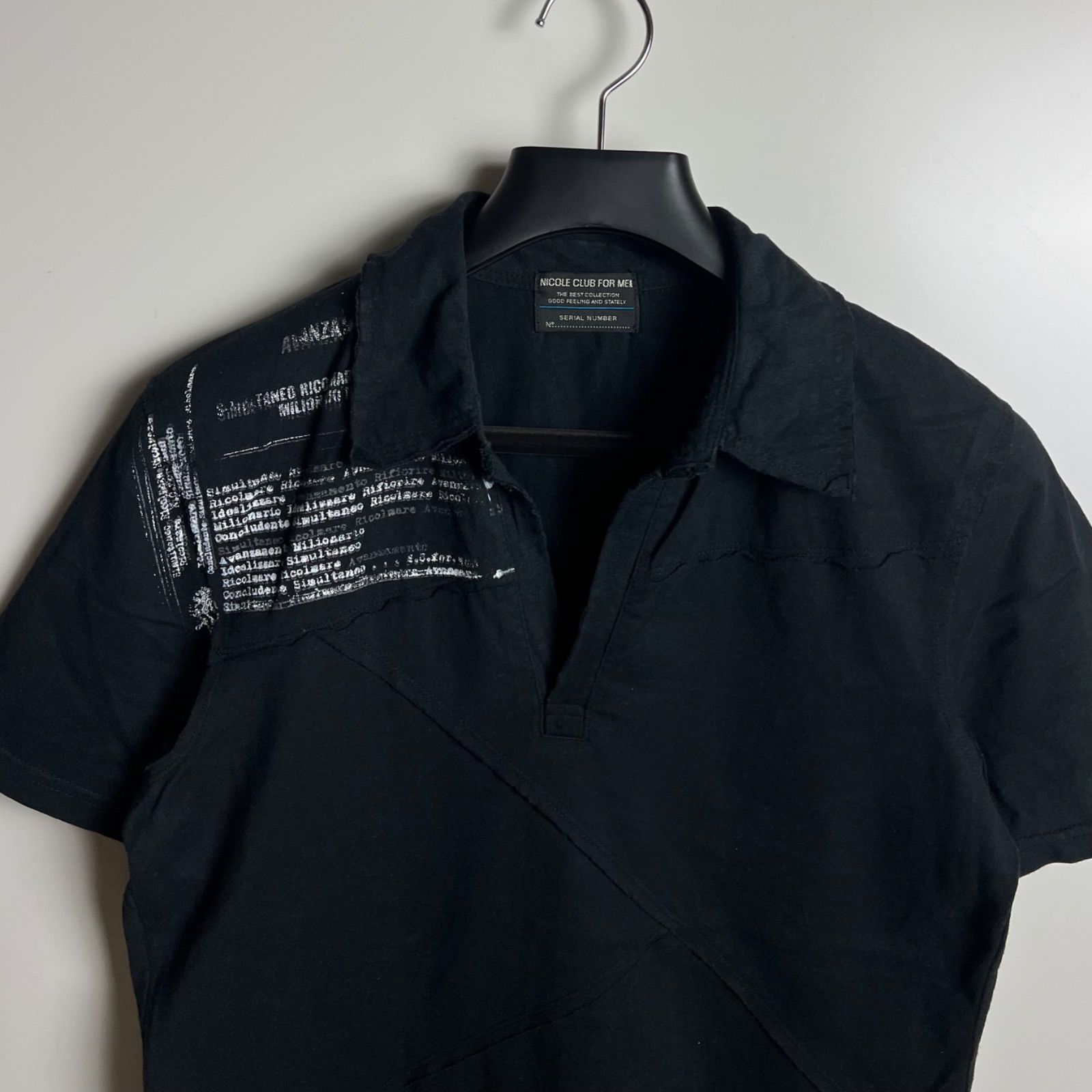 NICOLE CLUB FOR MEN y2k archive cutting polo shirts 46 M ニコル