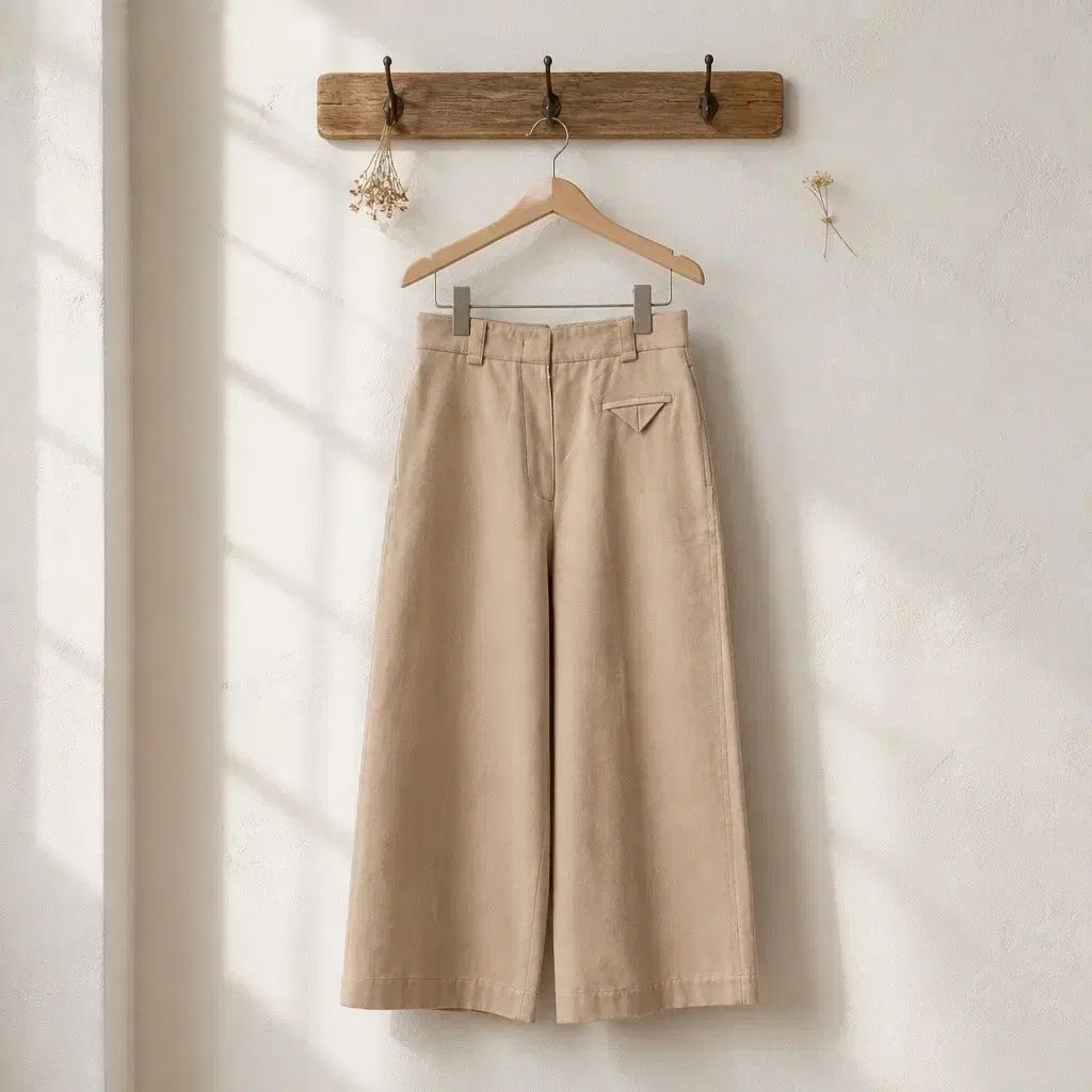 The HANDSOME SYSTEM 2021 コットン ワイド クロップド パンツ 64-94 サイズ