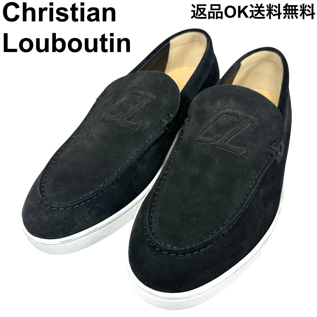 【返品OK】美品 Christian Louboutin クリスチャンルブタン ヴァージボート ローカット シューズ ローファー 42.5サイズ ブラック 1230960-BK01 【D425601052405フ2606】