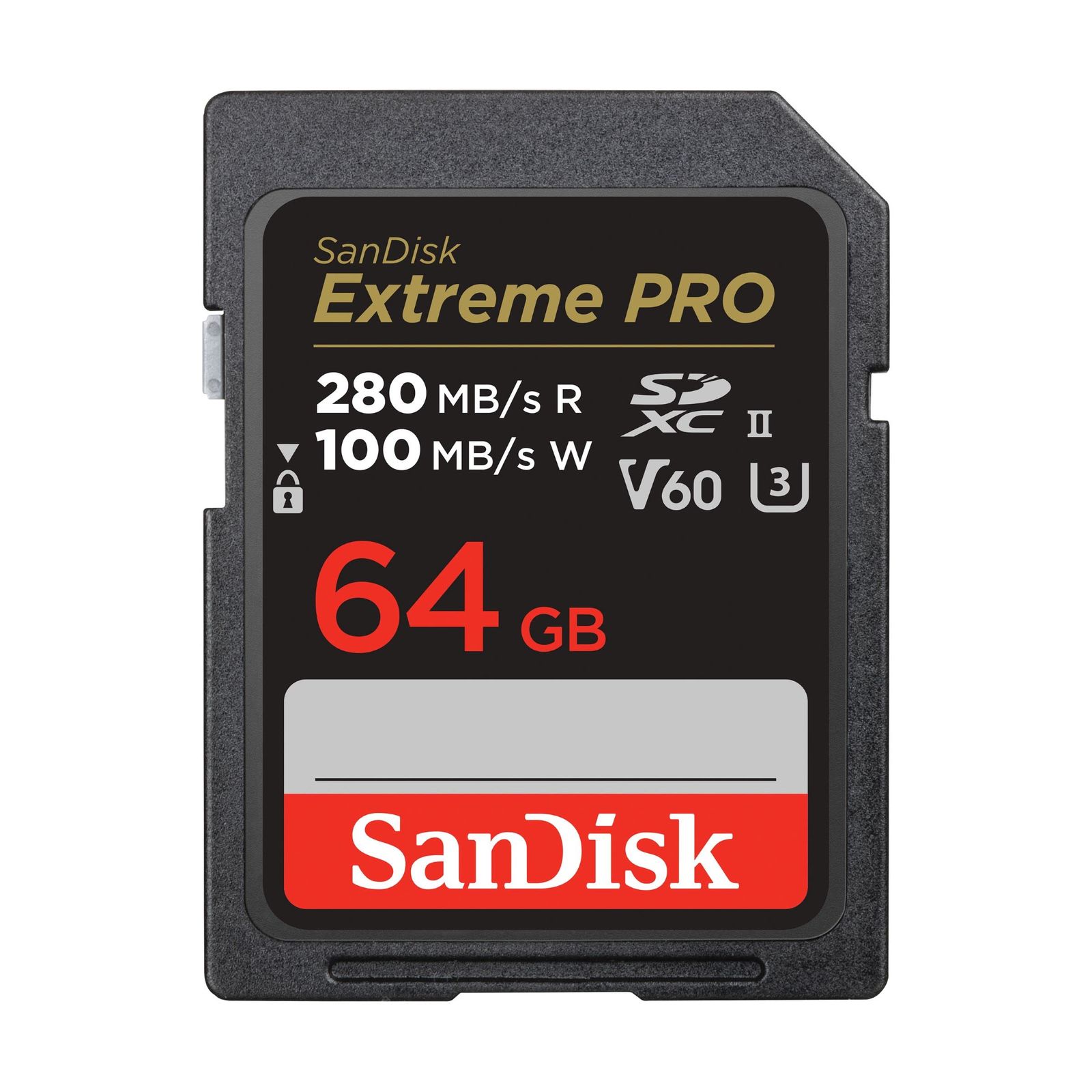 SanDisk 64GB Extreme PRO SDXC、最大280MB/秒、UHS-II、クラス10、U3、V60。 [Extreme PRO V60。] [64GB] [UHS-II V60。]