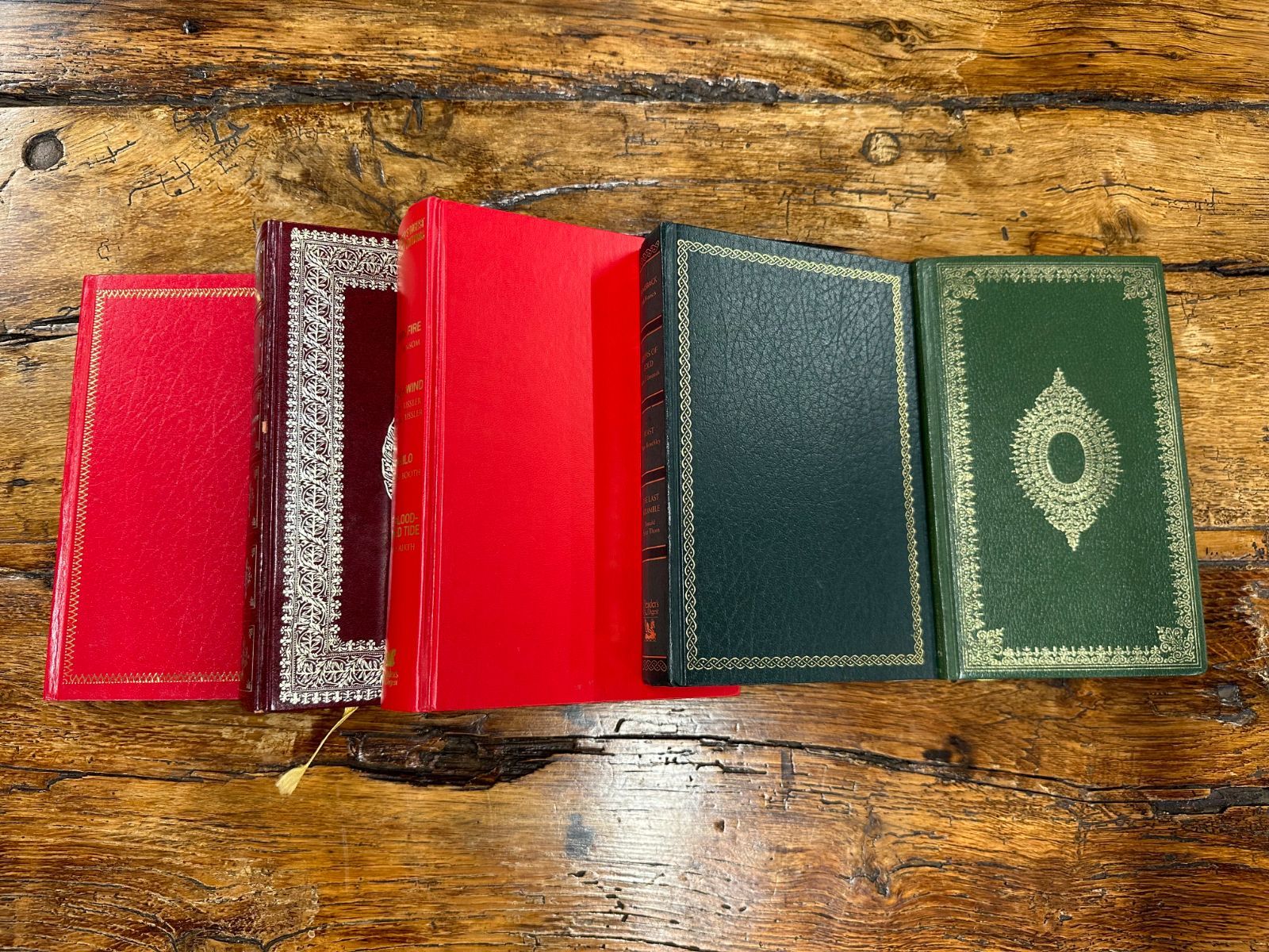 赤緑ミックス・5冊セット】洋書 ヴィンテージ 古書 インテリア 撮影 