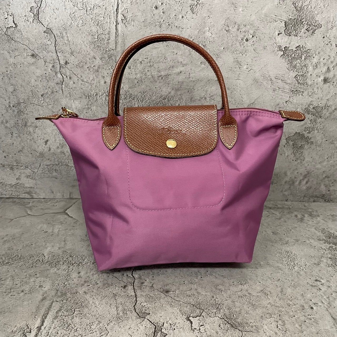美品 Longchamp ロンシャン ハンドバッグ プリアージュ 折り畳み エコ 