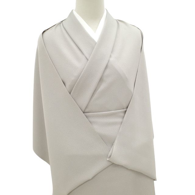 新品】 江戸小紋 着物 着尺 反物 正絹 淡グレー 大小霰 丹後ちりめん
