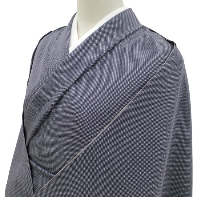 新品】 江戸小紋 着物 着尺 反物 正絹 紫紺 角通し 丹後ちりめん 日本