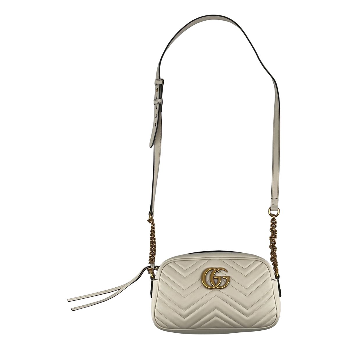 【美品】 GUCCI / グッチ | GGマーモント ショルダーバッグ | アイボリー | レディース