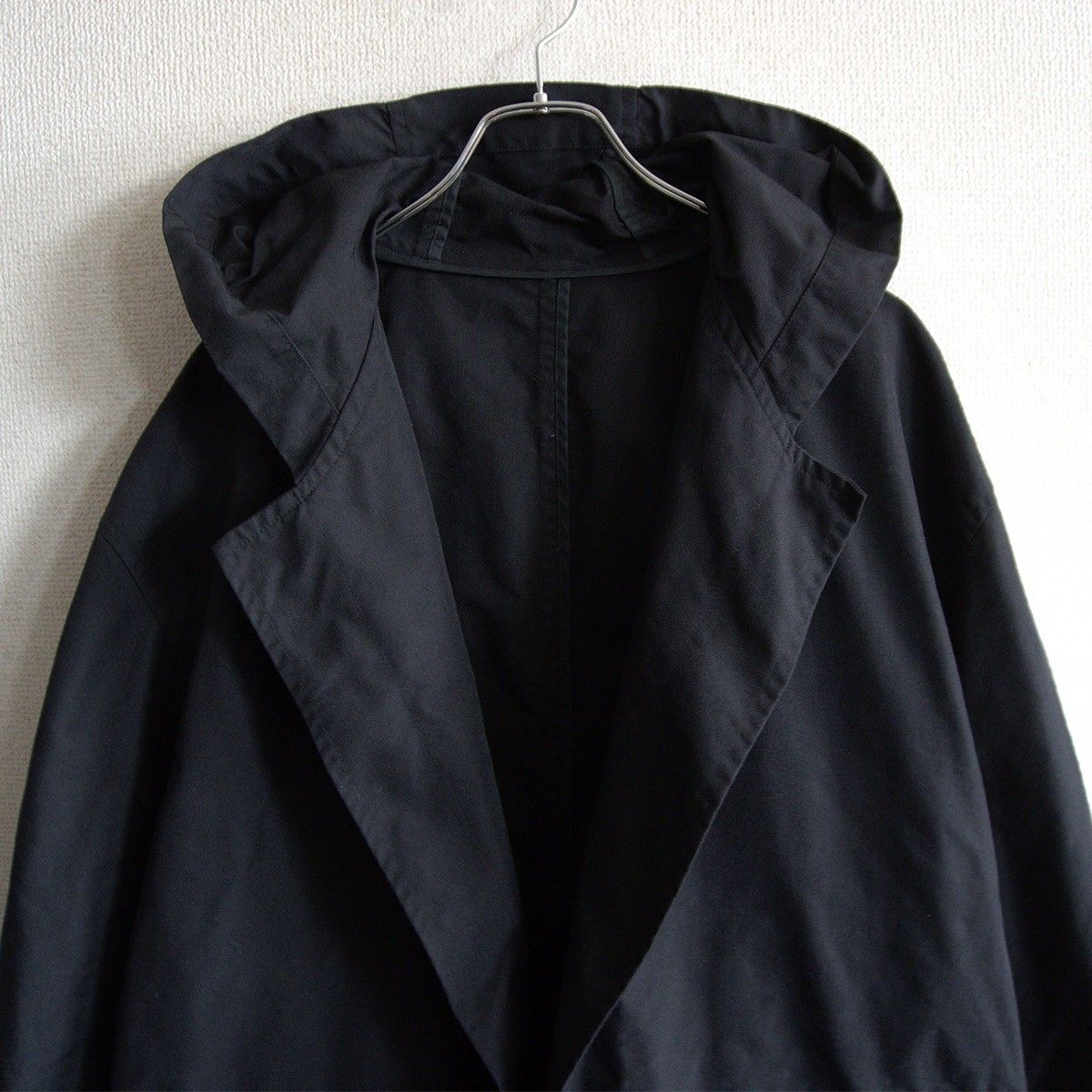 90s/アーカイブ】Y's for men【フーデット ロング コート】M ブラック