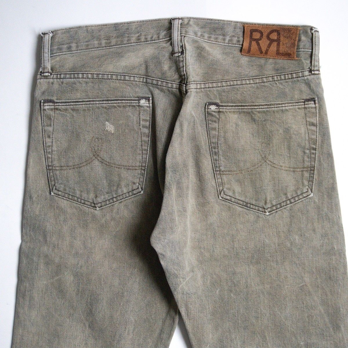 美品】RRL【OLIVE WASH STRAIGHT-LEG JEANS】【アメリカ製】32×30