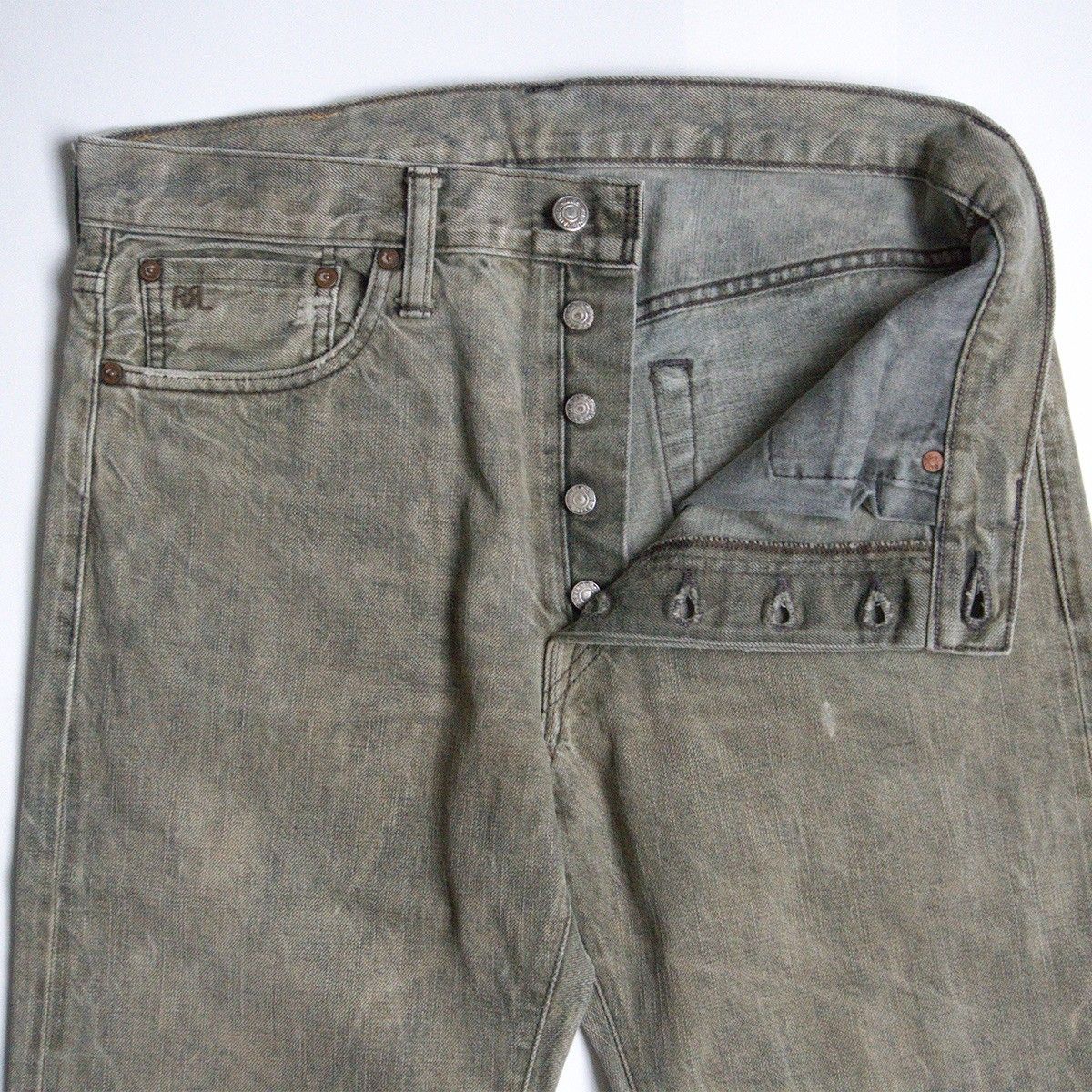 【美品】RRL【OLIVE WASH STRAIGHT-LEG JEANS】【アメリカ製】32×30 ストレートレグ デニムパンツ ダブルアールエル 26060020 美品】RRL【OLIVE WASH STRAIGHT-LEG JEANS】【アメリカ製】32×30