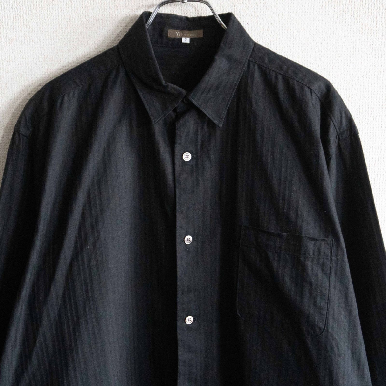 Y's YOHJI YAMAMOTO ヨウジヤマモト オーバーサイズブラウス 美品】Y's for men【オーバーサイズ シャツ 】3 ブラック YOHJI