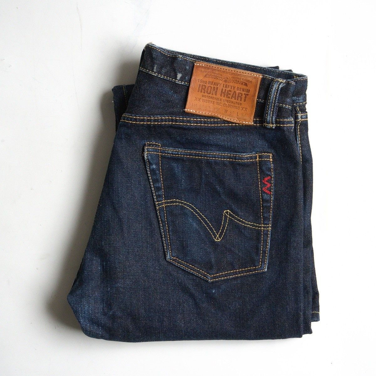 雰囲気抜群/濃紺】IRON HEART【LOT 666-19L 19oz HEAVY DENIM】36×34