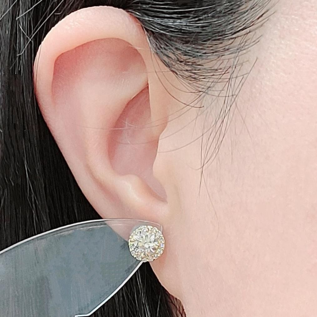 計1.27ct 大粒 ダイヤモンド K18 YG ヘイロー ピアス 取り巻き - メルカリ