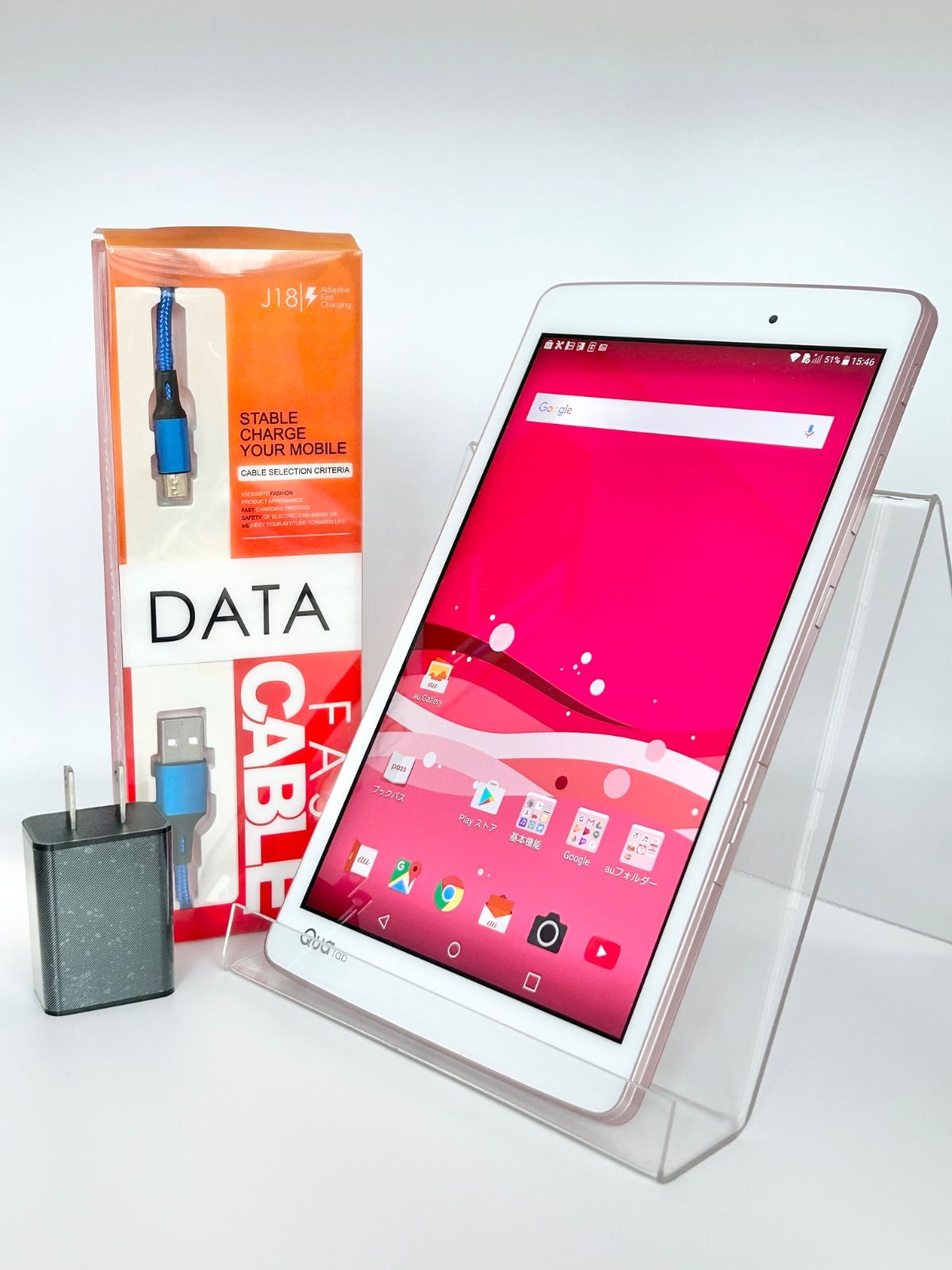 バッテリー良好 Qua tab PX LGT31 16GB ピンク SIMフリー(simロック解除済) 白ロム 中古 本体 動作確認済 【最短送料無料】G5-283