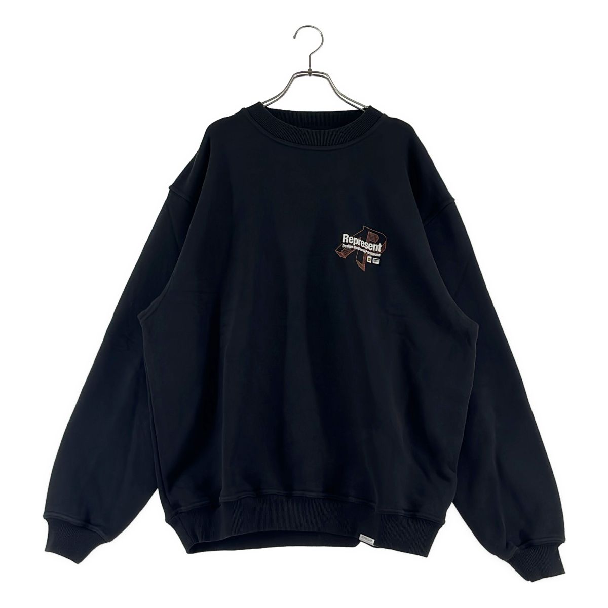 【新品】  REPRESENT / リプレゼント | Design Studios Sweater クルーネック スウェット | M | ブラック | メンズ 新品】 REPRESENT / リプレゼント | Design Studios Sweater クルー