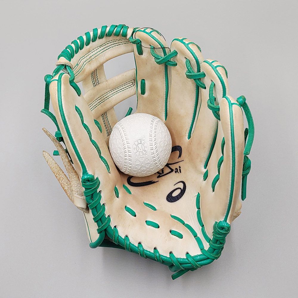 クリーニング済み 】 アシックス 軟式グローブ / 内野手用 型付け済み