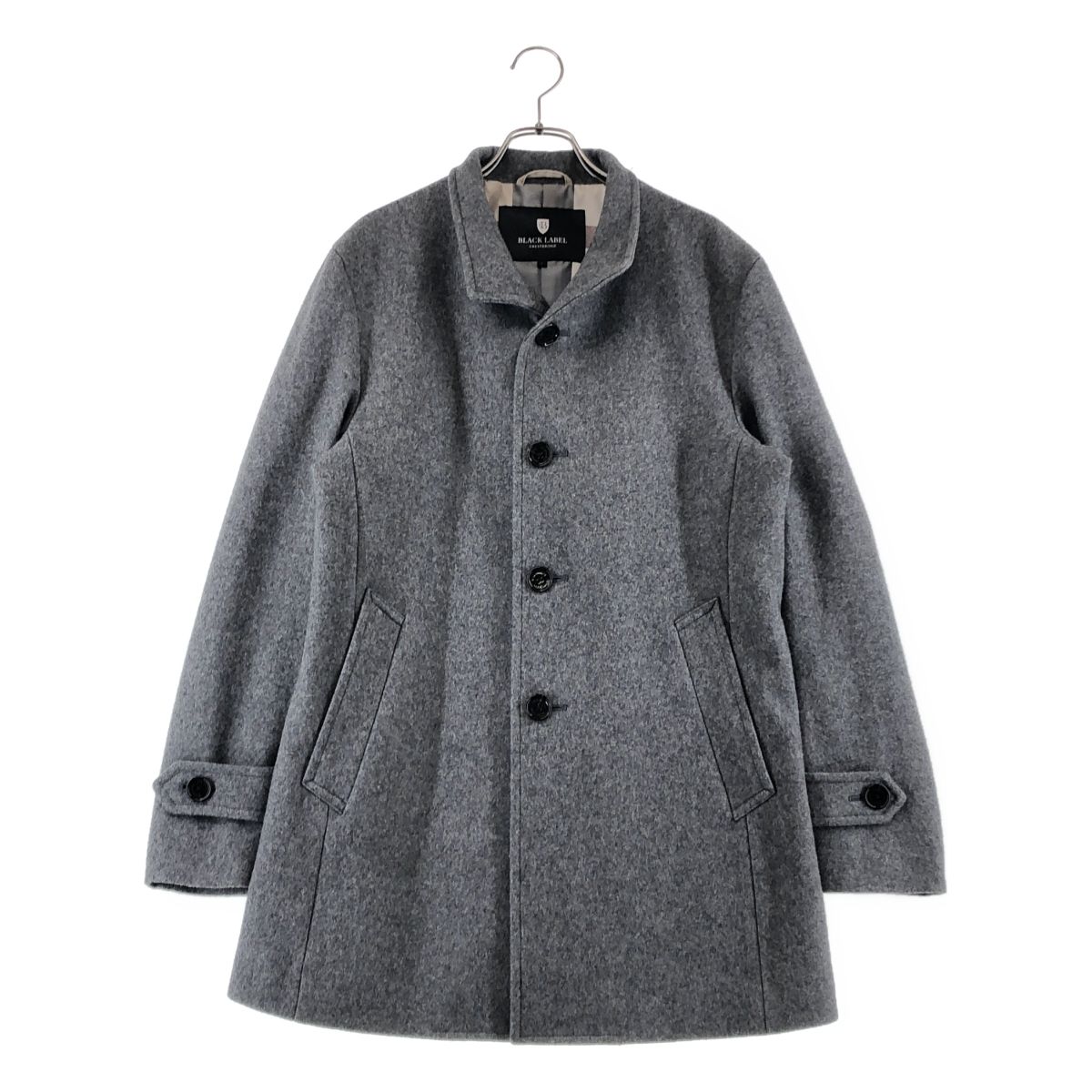 【美品】  BLACK LABEL CRESTBRIDGE / ブラックレーベル・クレストブリッジ | グレー | ウールブレンド スタンドカラー コート | L | グレー | メンズ 美品】 BLACK LABEL CRESTBRIDGE / ブラックレーベル・クレスト