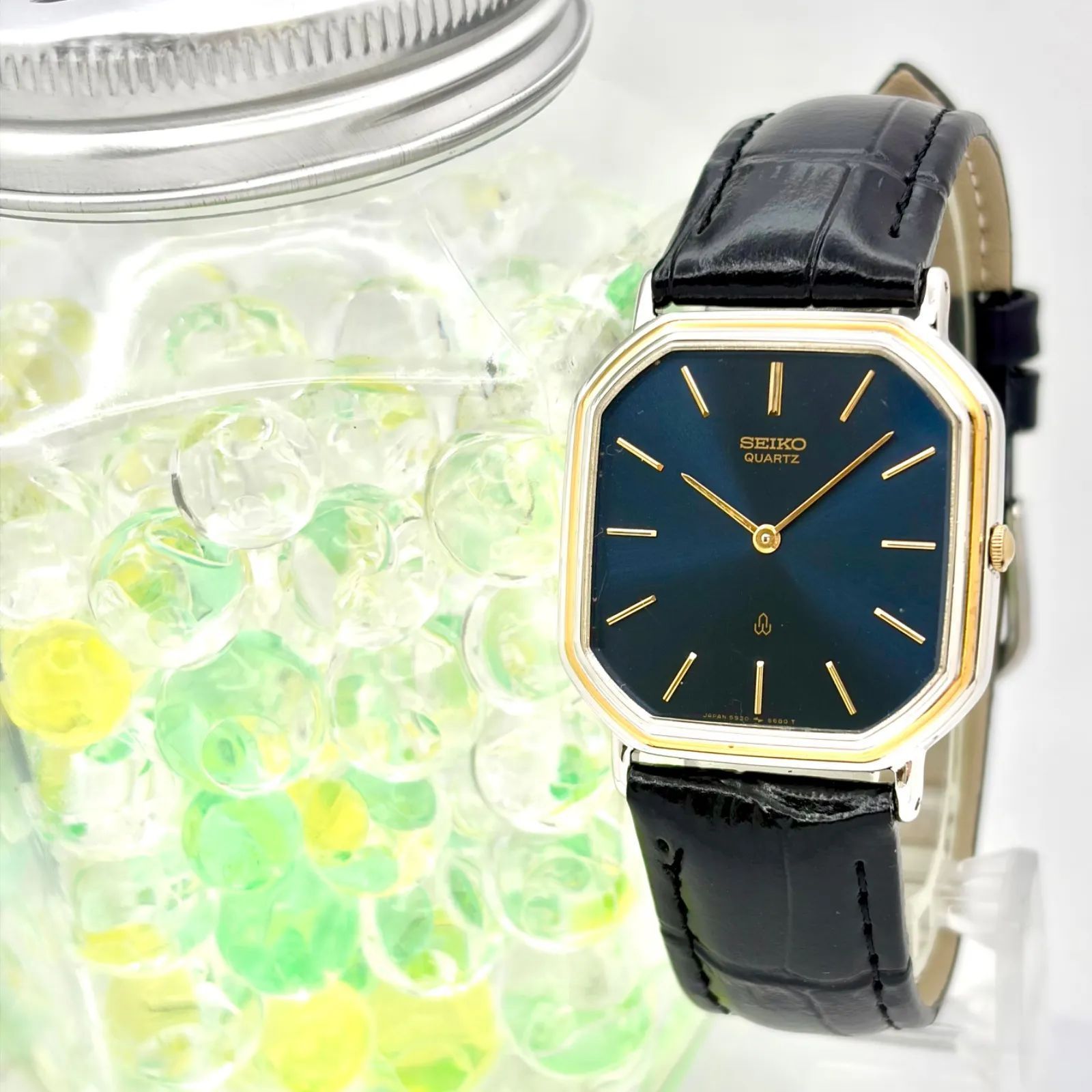 【新品電池】SEIKO セイコー メンズ 腕時計 オクタゴン ネイビー 5930-5600 134812 新品ベルト