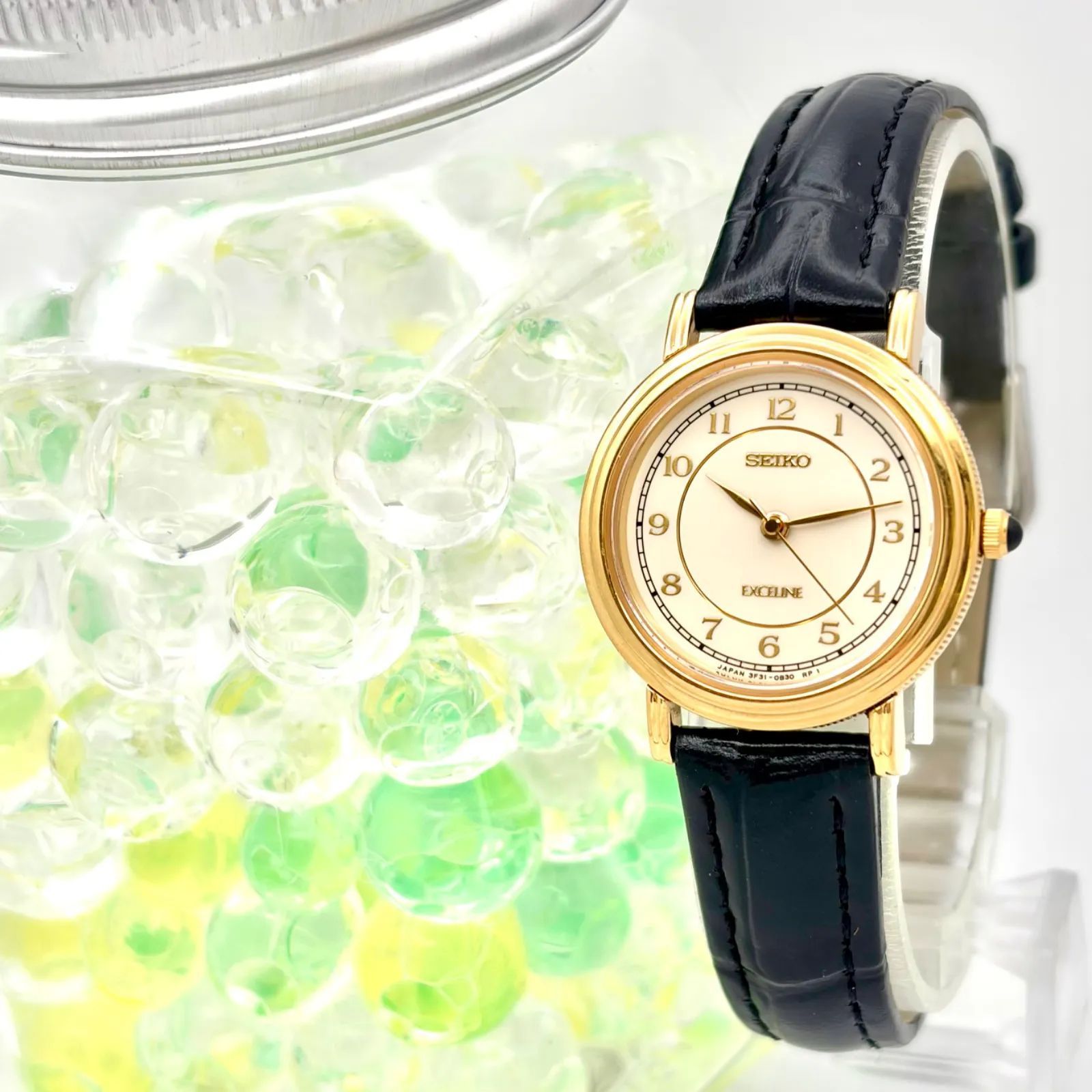 【新品電池】SEIKO セイコー EXCELINE エクセリーヌ ゴールド レディース 腕時計 3F31-0C20 471182 新品ベルト