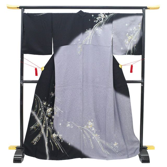 新古品】 訪問着 未使用 フォーマル 着物 正絹 袷 銀彩加工 ラメ