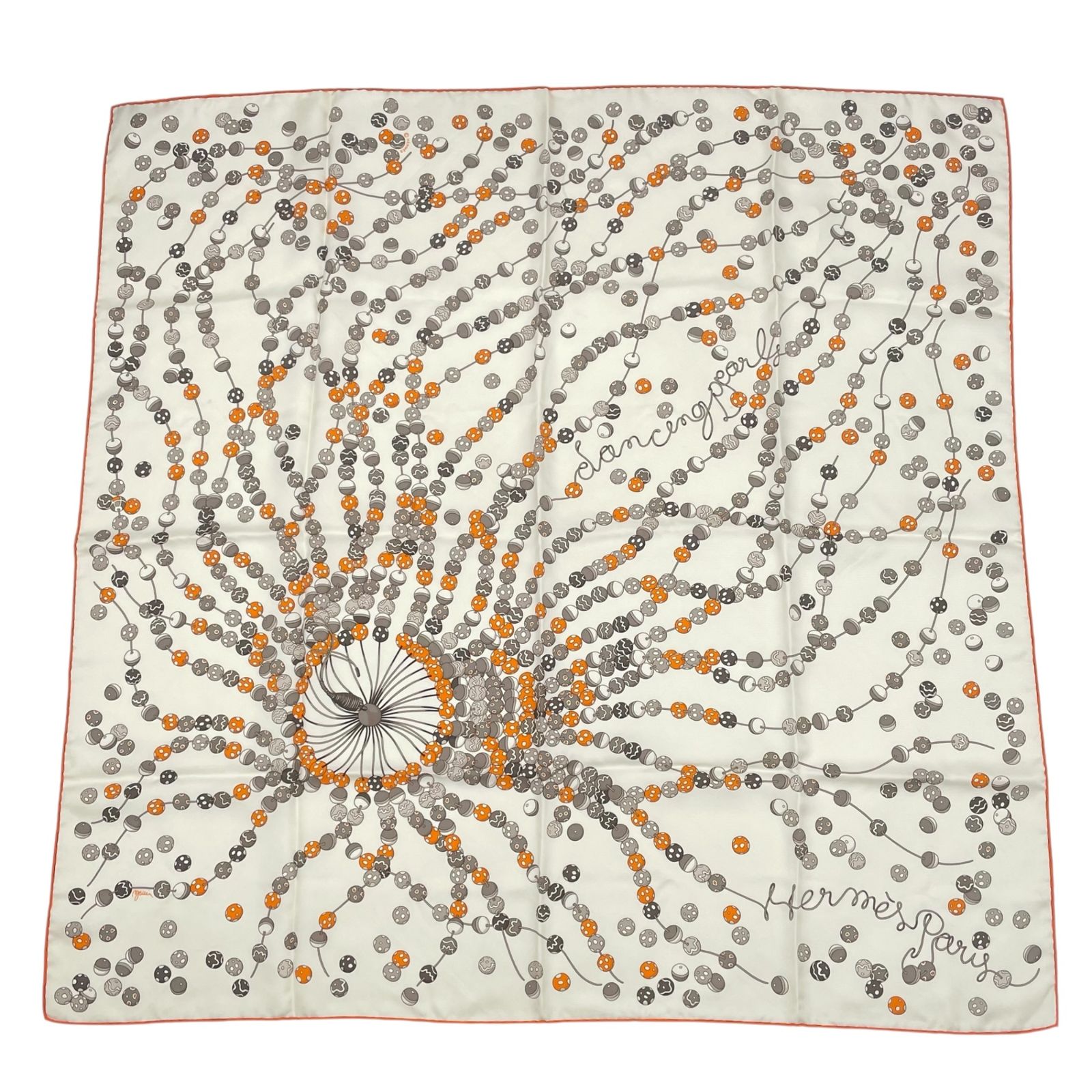 極美品 HERMES エルメス シルク カレ90 スカーフ Dancing Pearl