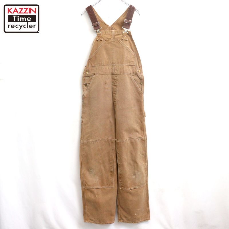 70s USA製 vintage Carhartt プリントタグ 山ポケ ダック オーバーオール メンズ Lサイズ相当 17,612円