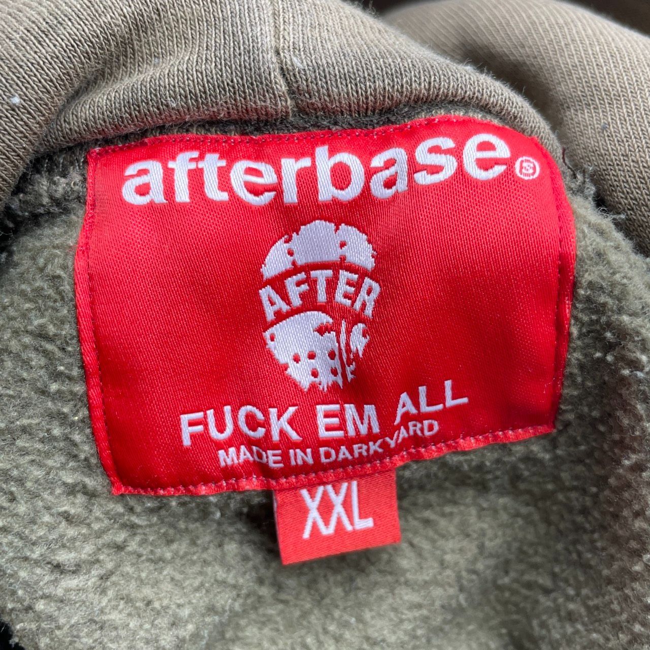 Afterbase アフターベース フーディ パーカー プリント メンズ カーキ 