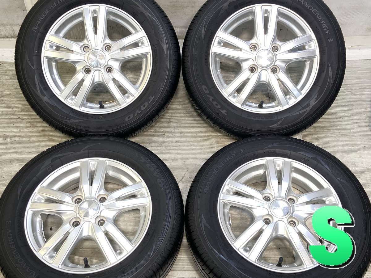 155/70R13 トーヨータイヤ ナノエナジー3 DUFACT 13x4.0 43 100-4穴 中古タイヤ サマータイヤ ホイールセット 4本セット s13260514042