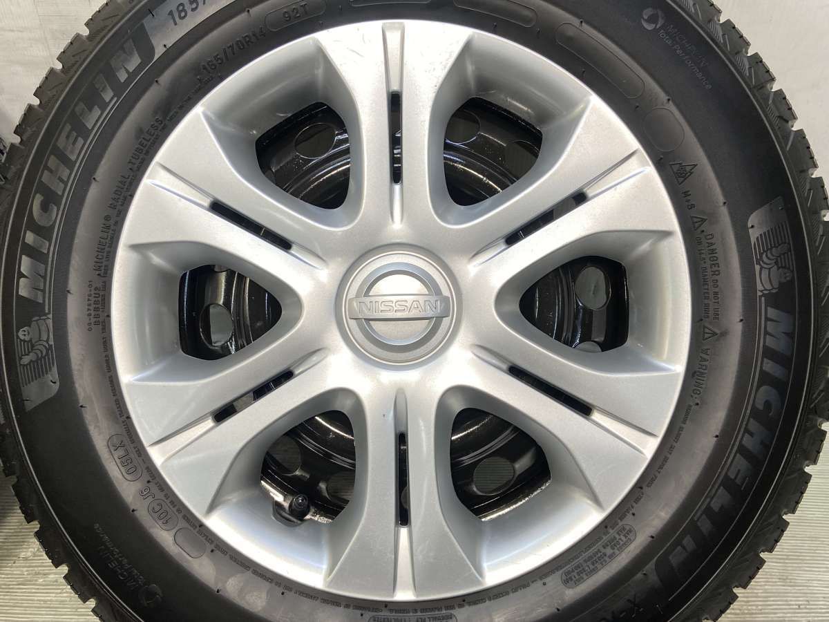 185/70R14 ミシュラン X-ICE SNOW 日産純正 14x5.5 100-4穴 中古タイヤ 