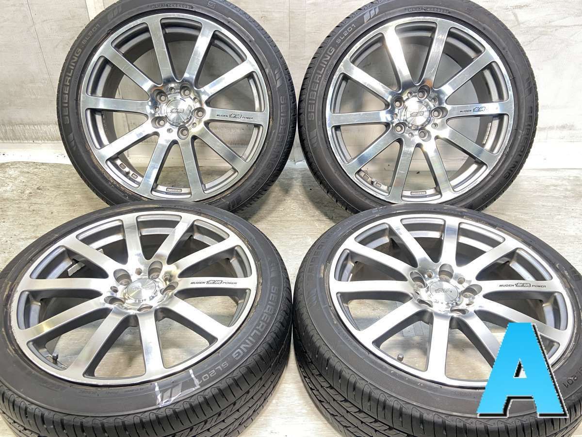 225/45R18 セイバーリング SL201 　 無限 18x7.5 55 114.3-5穴 中古タイヤ サマータイヤ ホイールセット 4本セット s18260522905