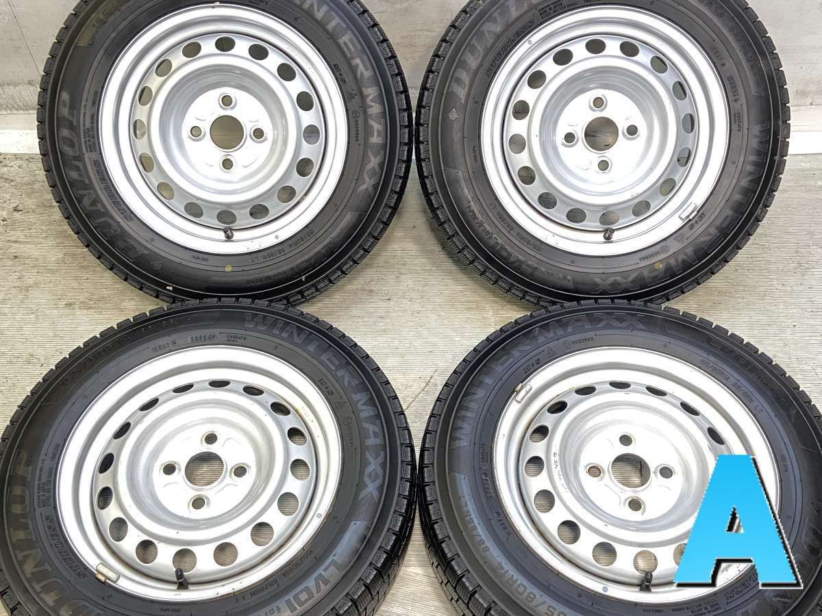 155/80R14 88/86N LT ダンロップ ウィンターマックス LV01 for VAN トヨタ純正 L10 14x5.0 39 100-4穴 中古タイヤ スタッドレスタイヤ ホイールセット 4本セット w14260411044