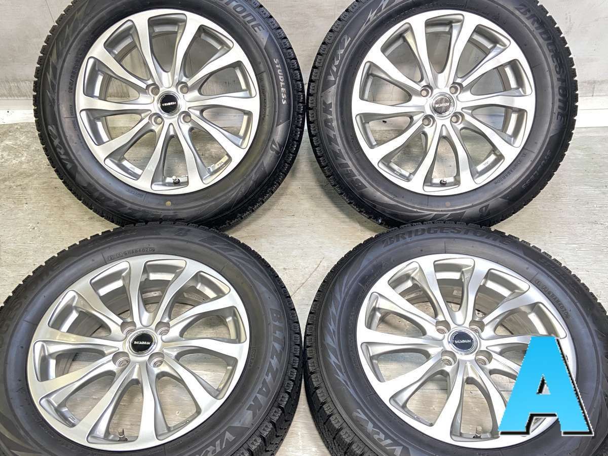 ブリヂストBALMINUMホイルタイヤセット4本195/65R16管理049 195/65R16 ブリヂストン ブリザック VRX2 BALMINUM 16x6.0 40 100-4穴