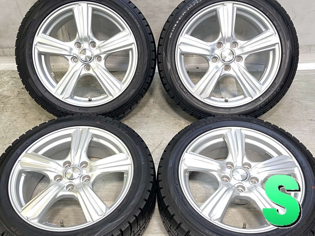 215/50R17 ダンロップ ウィンターマックス WM02 　 VIOLENT 17x7.0 53 114.3-5穴 中古タイヤ スタッドレスタイヤ ホイールセット 4本セット w17260324001
