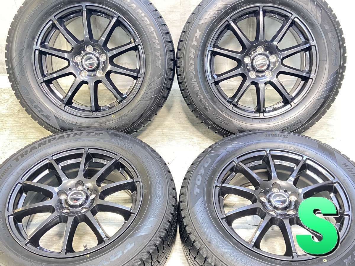225/65R17 トーヨータイヤ ウィンタートランパス TX 　 SCHNEDER 17x7.0 48 114.3-5穴 中古タイヤ スタッドレスタイヤ ホイールセット 4本セット w17260514035